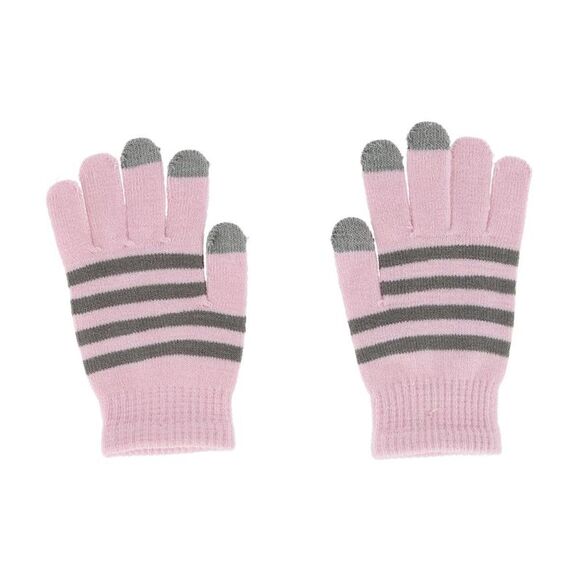 Grand Sierra Girl's One Size Striped Touchscreen Winter Glove - Picture 2 of 3